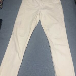 LOFT Cream Ankle & Cropped Jeans frayed hem waist 28 size 6